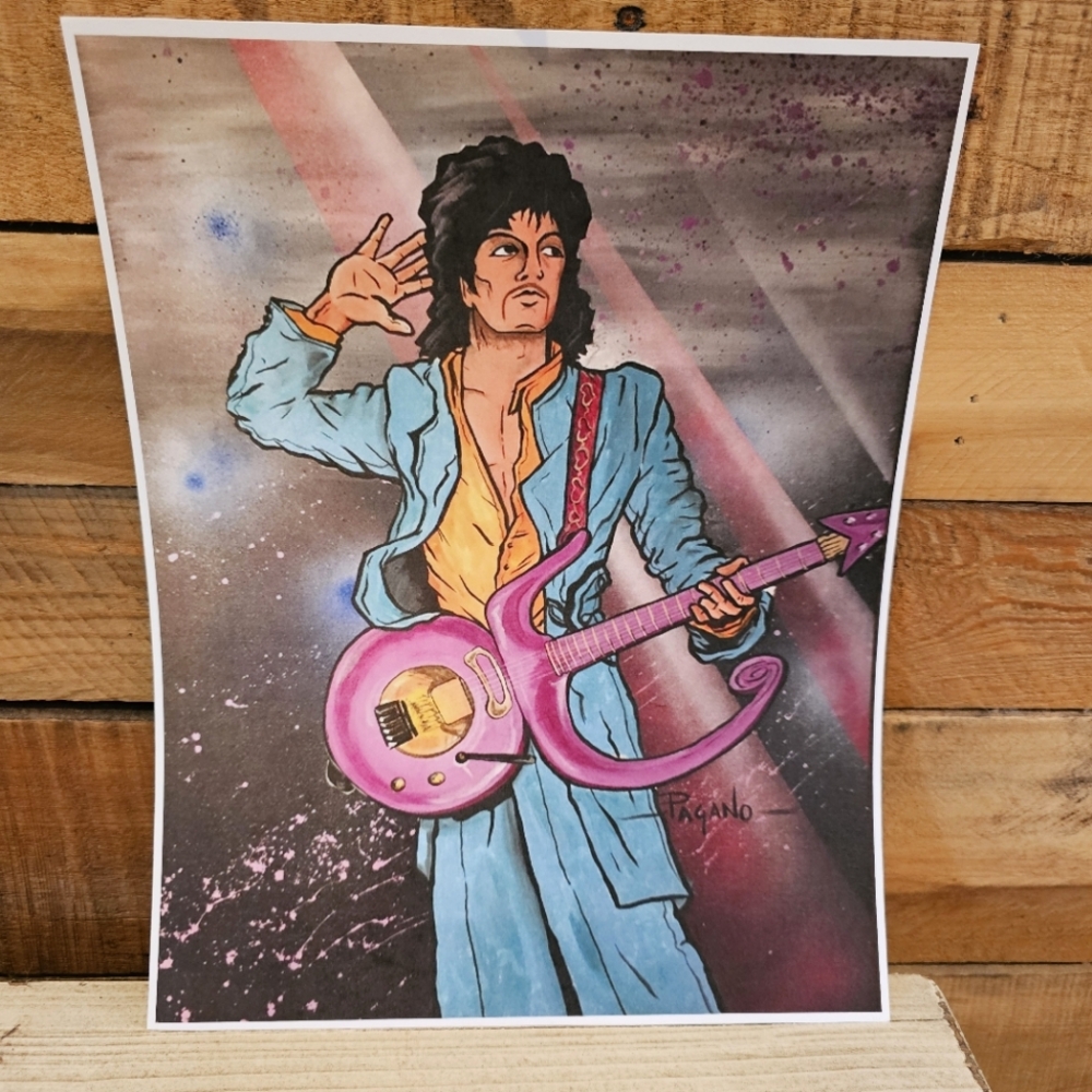 "Prince" print by NY artist Michael Pagano 11 x 14